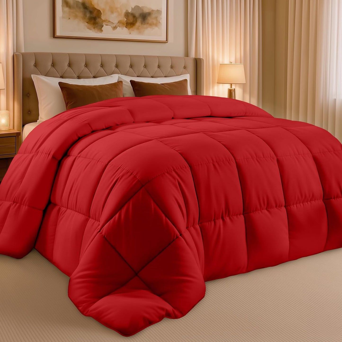 Utopia Bedding Queen Comforter 2 Pack, Duvet Insert, White, 88 x 88 Inches | Soft and Fluffy Down Alternative Bed Comforter, All Season, Breathable, Corner Tabs, Box Stitched, Durable, Machine Washable