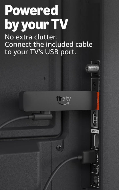 Amazon Fire TV Stick HD (newest model), free & live TV, Alexa Voice Remote, powered by the TV, effortless setup, find shows faster with Alexa+