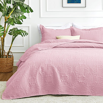 Love's cabin Quilts for Queen Bed Blue Bedspreads - Soft Bed Summer Lightweight Bedspread Comforter - Modern Style Coin Pattern Coverlet for All Season - 3 Pieces (1 Quilt, 2 Pillow Shams)