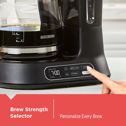 BLACK+DECKER 12-Cup Drip Coffee Maker with Vortex Brewing