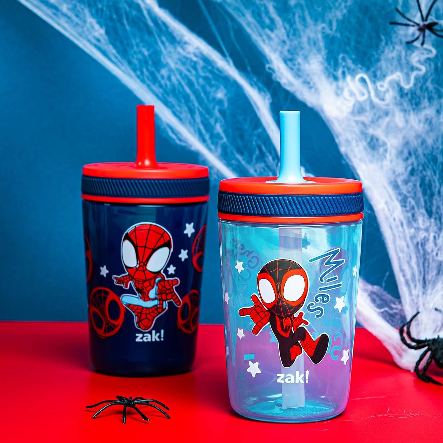 Zak Designs Sesame Street Kelso Toddler Tumblers For Travel or At Home, 15oz 2-Pack Durable Plastic Sippy Cups With Leak-Proof Design is Perfect For Kids (Elmo and Cookie Monster)
