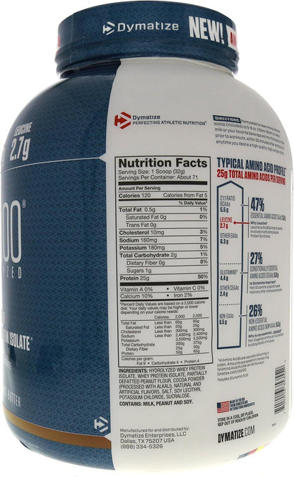 Dymatize ISO100 Protein Powder, 100% Whey Isolate, Cookies & Cream | 25g Protein, Hydrolyzed, Fast-Absorbing, Supports Muscle Health, 5.5g BCAAs, Gluten-Free, 20 Servings, 1.3 lb