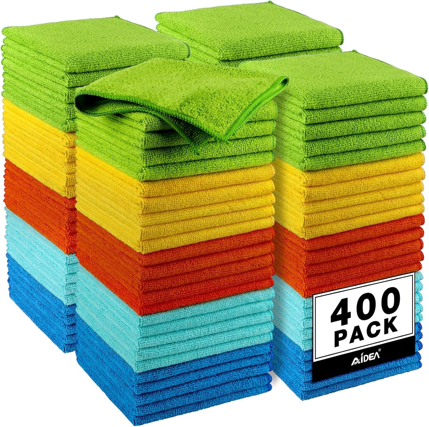 AIDEA Microfiber Cleaning Cloth-50PK, Microfiber Towels for Cars, 12×12" | Premium Wash Cloths, Dusting Cloth Cleaning Rags, Absorbent Towels for SUVs, House, Kitchen, Window, Cleaning Supplies