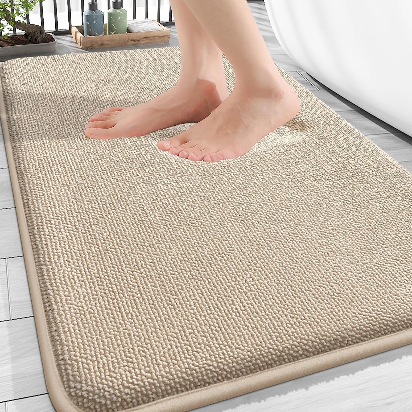 OLANLY Thick Memory Foam Bathroom Rugs 30x20, Soft Absorbent Bath Mat, Teal | Quick Dry Bath Rugs, Non-Slip Carpet, Machine Washable Mats for Bathroom Floor, Tub and Shower, Home Decor Accessories