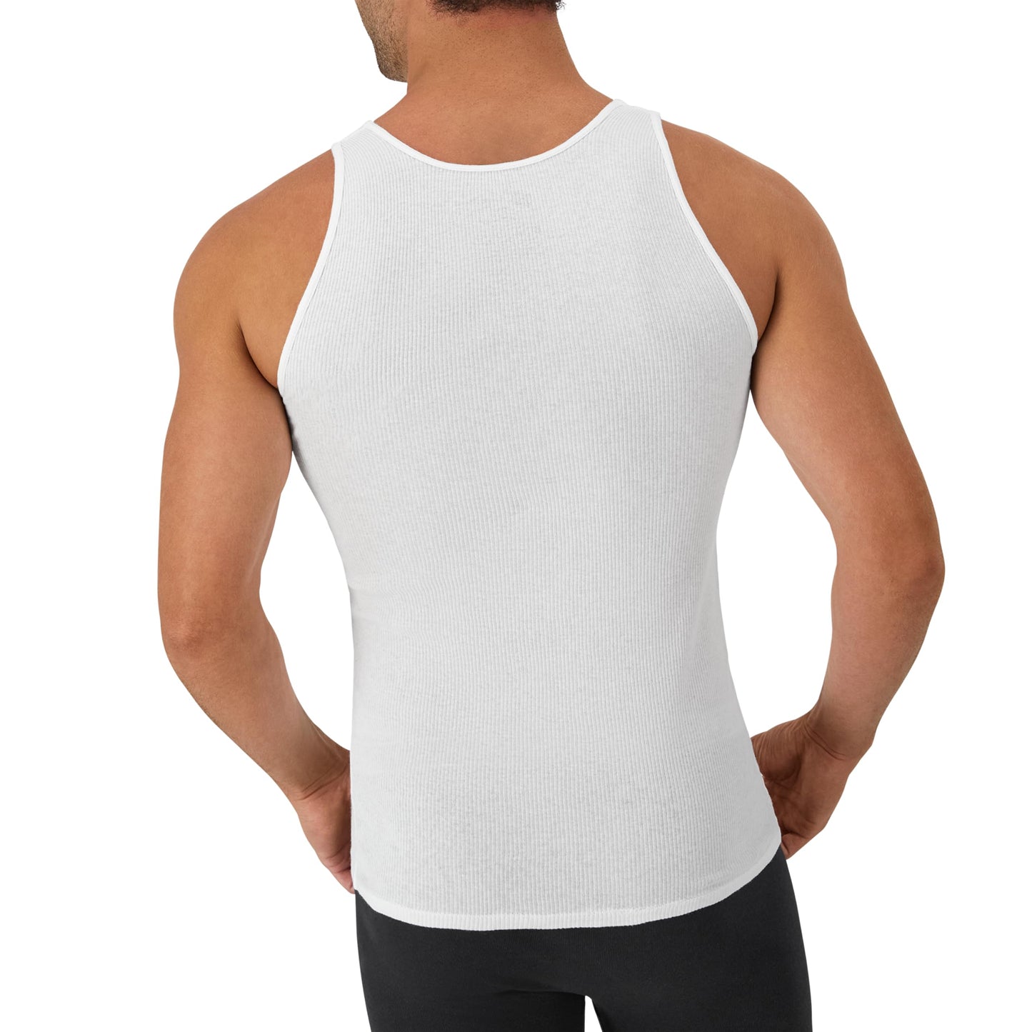 Hanes Men's Tank Undershirt Pack, Cotton Tank Undershirt, Moisture-Wicking, Breathable, White or Grey/Black, Multi-Pack
