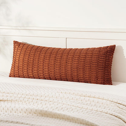 MIULEE Corduroy Decorative Throw Pillow Covers 18x18 Aqua Green Pack of 2 | Soft Boho Striped Pillow Covers Modern Farmhouse Home Decor For Sofa Living Room Couch Bed