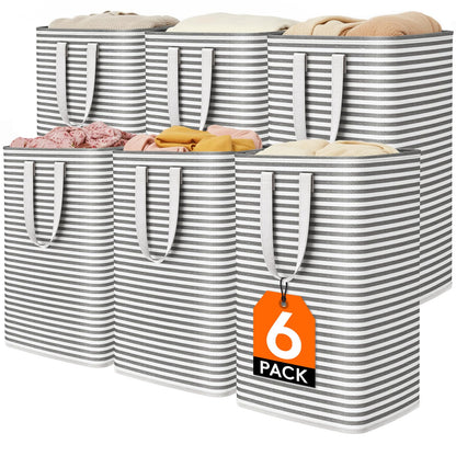 Lifewit 2 Pack Laundry Basket 80L Each, Collapsible Clothes Hamper with Reinforced Handles, Freestanding Waterproof Design for Bedroom and Laundry Room, Grey 160L Total