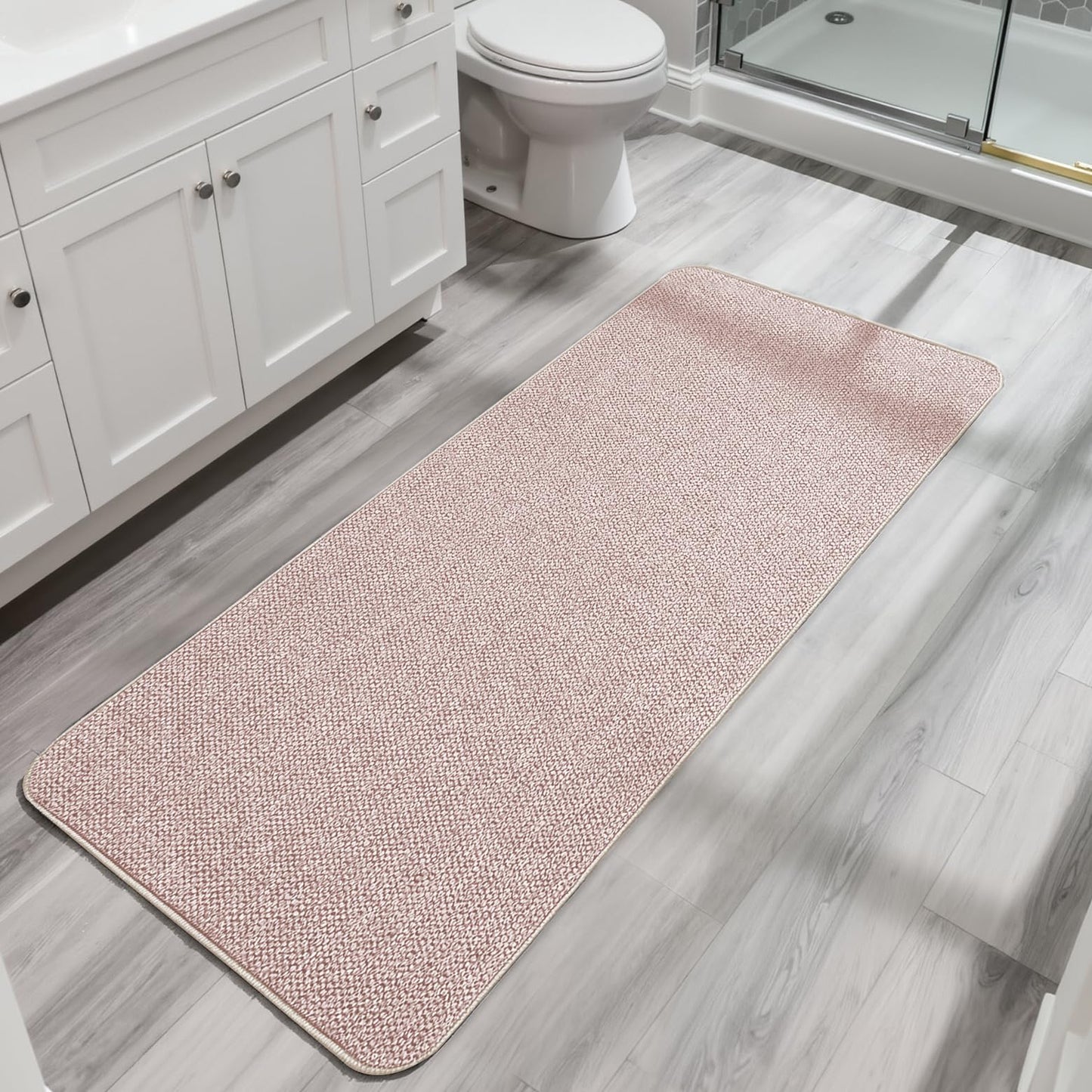 Bosap Bath Mat,Ultra Thin Bathroom Runner Rugs,Large Bath Mats for Bathroom,Quick Dry,Non-Slip,Machine Washable,Low Pile,Bath Rug,Shower Outside,Sink,Home Decor Accessories.Purple,3'x5'(36x60inch)