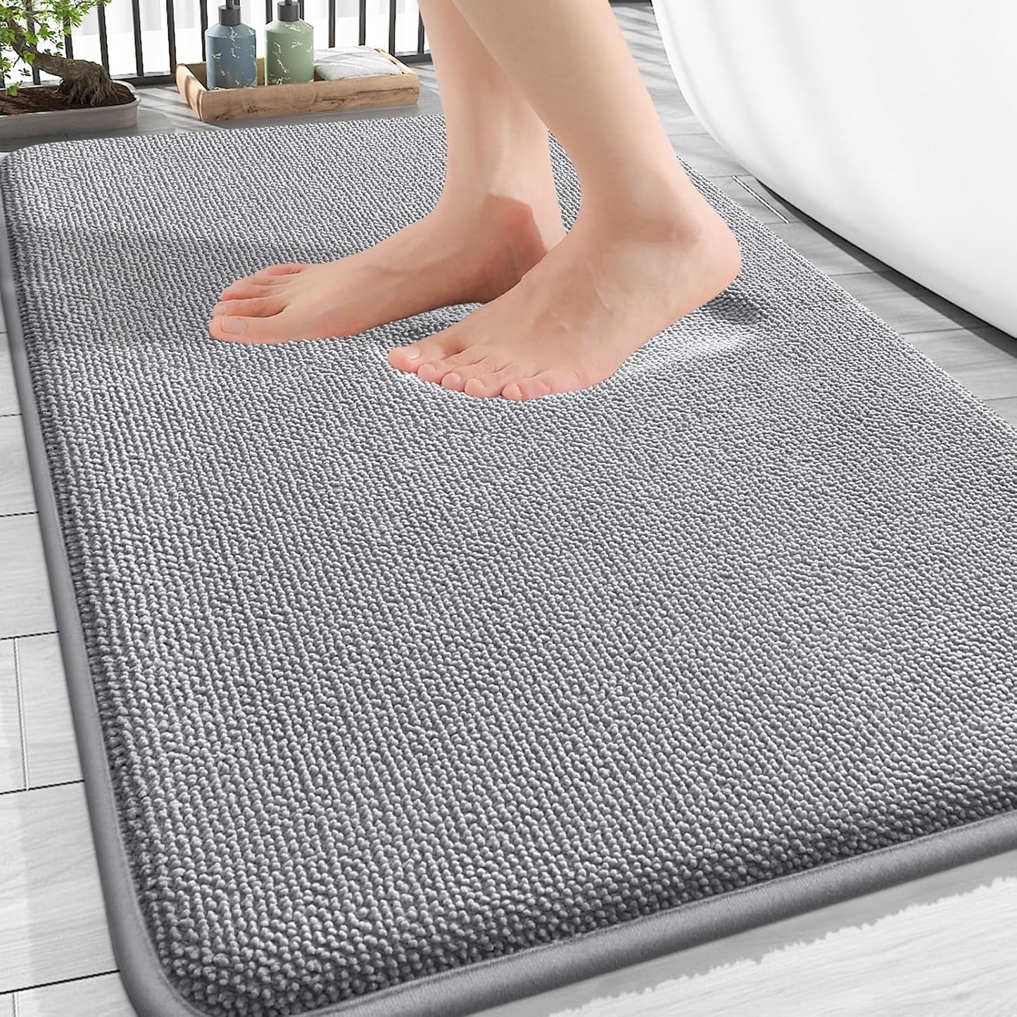 OLANLY Thick Memory Foam Bathroom Rugs 30x20, Soft Absorbent Bath Mat, Teal | Quick Dry Bath Rugs, Non-Slip Carpet, Machine Washable Mats for Bathroom Floor, Tub and Shower, Home Decor Accessories