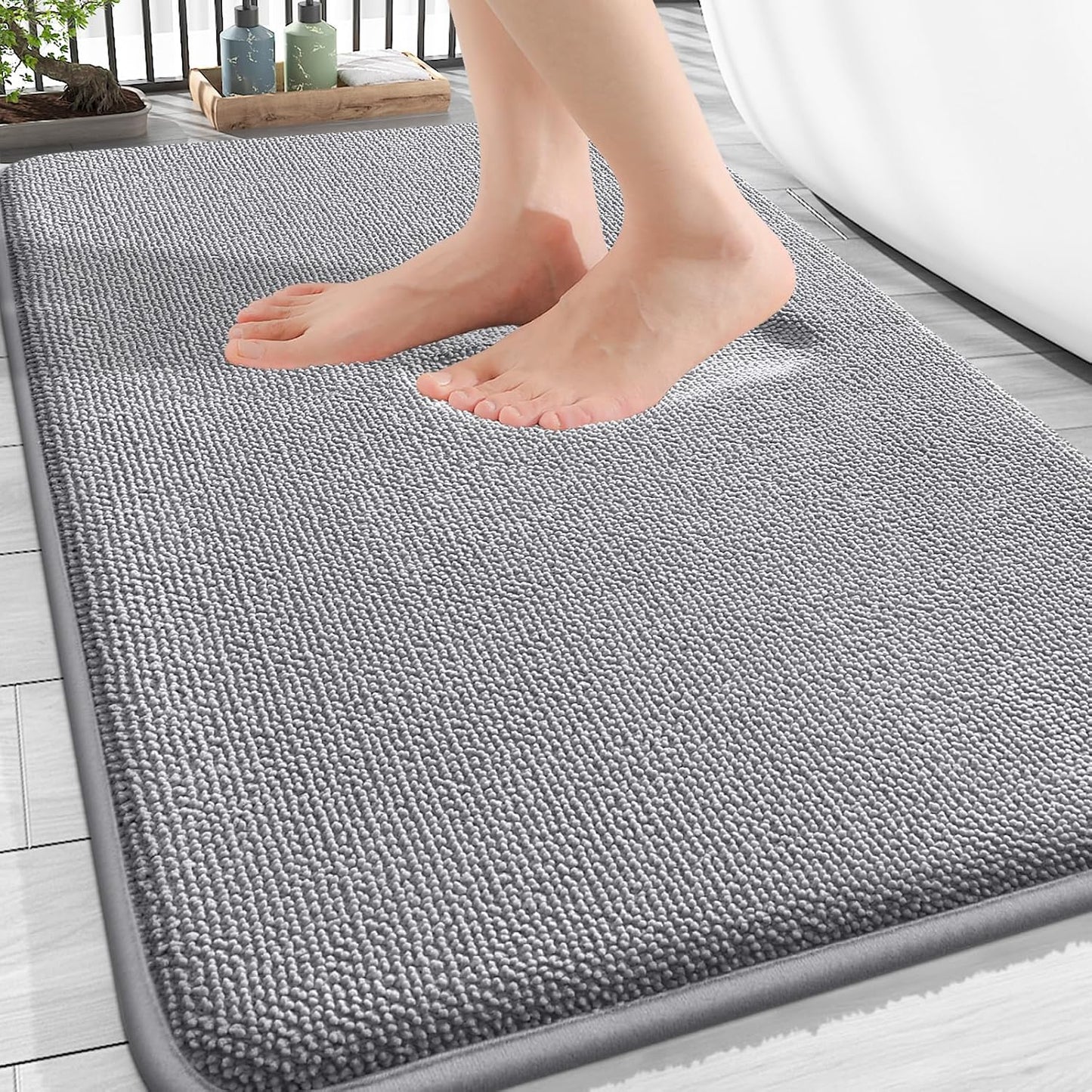 OLANLY Thick Memory Foam Bathroom Rugs 30x20, Soft Absorbent Bath Mat, Teal | Quick Dry Bath Rugs, Non-Slip Carpet, Machine Washable Mats for Bathroom Floor, Tub and Shower, Home Decor Accessories