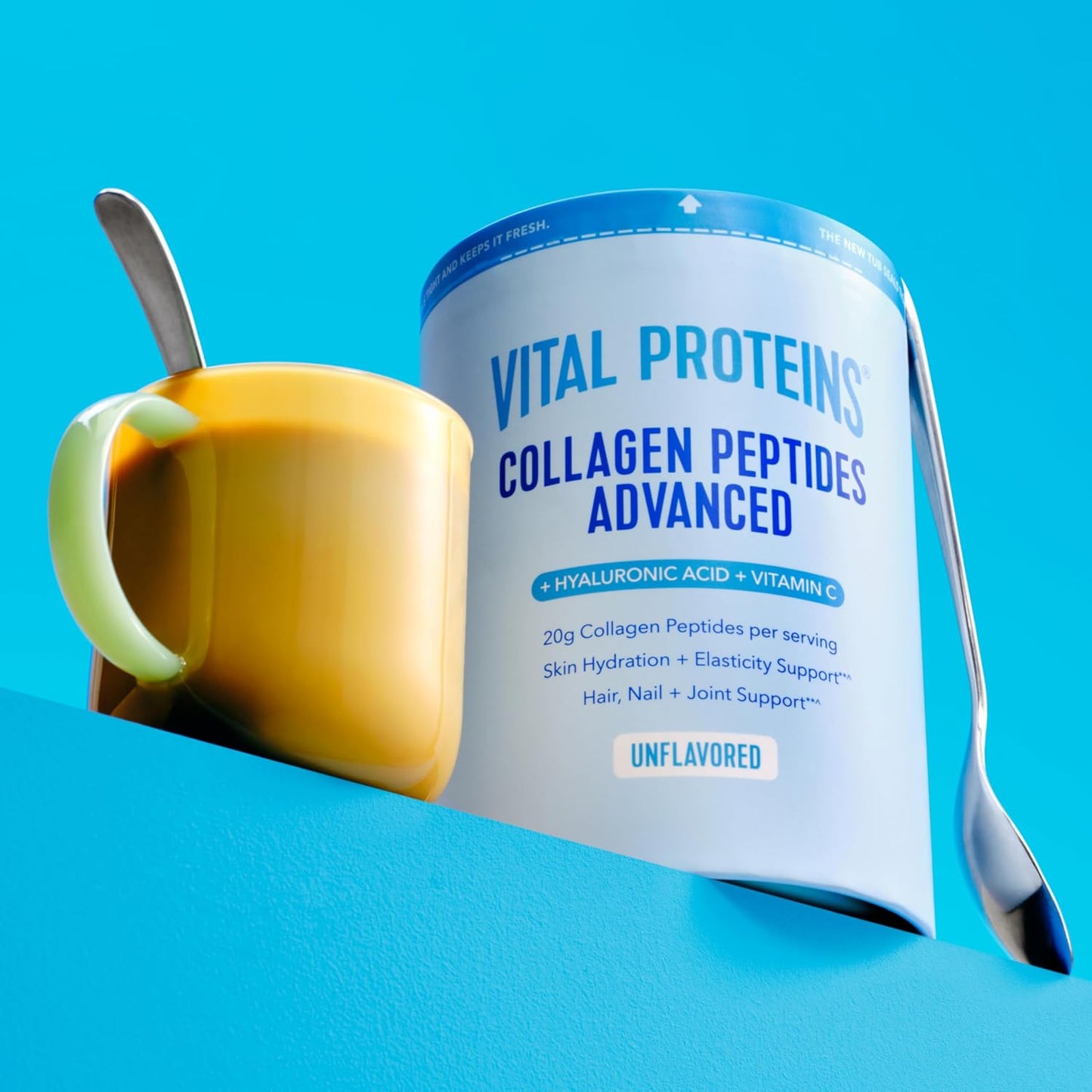 Vital Proteins Collagen Peptides Powder Advanced, Unflavored, 20oz | Hyaluronic Acid & Vitamin C, Supports Hair Skin & Nails, Collagen Peptides, 27 Servings