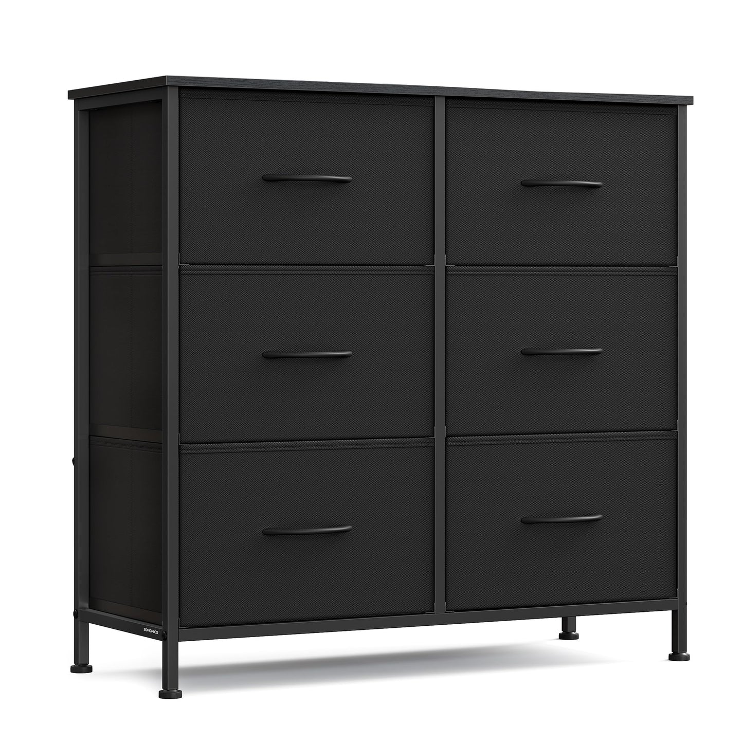 SONGMICS BELLAH Collection - Dresser for Bedroom, Chest of Drawers, Storage Organizer Unit, Closet, Entryway, Steel, 4 Drawers, Modern, Ink Black and Ebony Black ULGS314B01S
