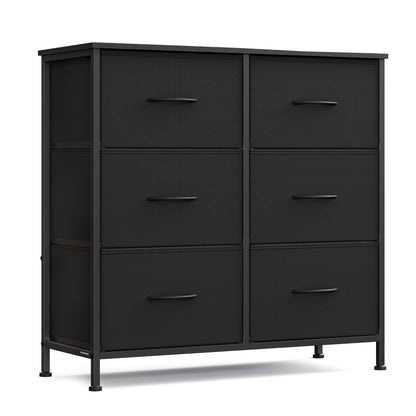 SONGMICS BELLAH Collection - Dresser for Bedroom, Chest of Drawers, Storage Organizer Unit, Closet, Entryway, Steel, 4 Drawers, Modern, Ink Black and Ebony Black ULGS314B01S