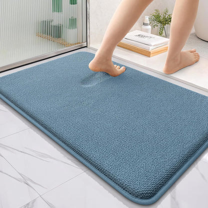 OLANLY Thick Memory Foam Bathroom Rugs 30x20, Soft Absorbent Bath Mat, Teal | Quick Dry Bath Rugs, Non-Slip Carpet, Machine Washable Mats for Bathroom Floor, Tub and Shower, Home Decor Accessories