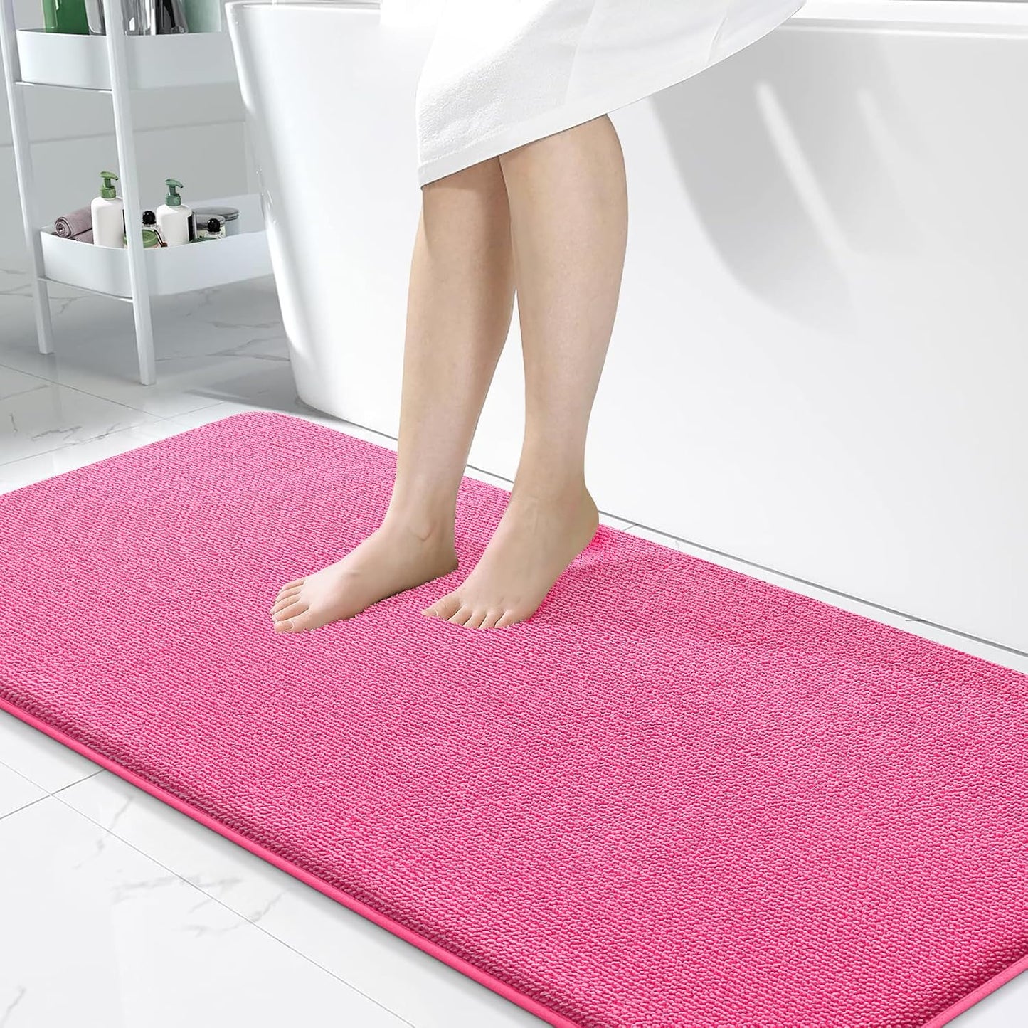 OLANLY Thick Memory Foam Bathroom Rugs 30x20, Soft Absorbent Bath Mat, Teal | Quick Dry Bath Rugs, Non-Slip Carpet, Machine Washable Mats for Bathroom Floor, Tub and Shower, Home Decor Accessories