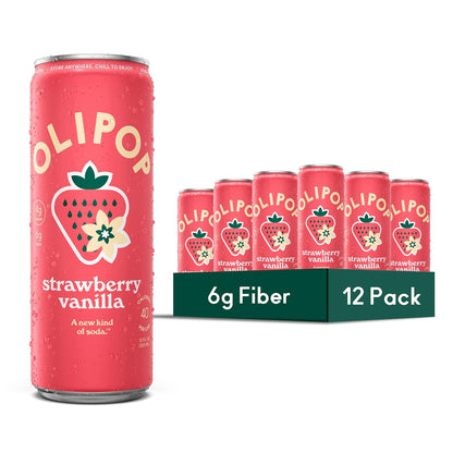 OLIPOP 6g Fiber Prebiotic Soda, Classic Grape, 12 fl oz, 12Pack Skinny | Shelf Stable Prebiotic Soda (Skinny), 6g Fiber, 5g Sugar, Digestive Health Support, Prebiotics & Botanicals, Gluten Free