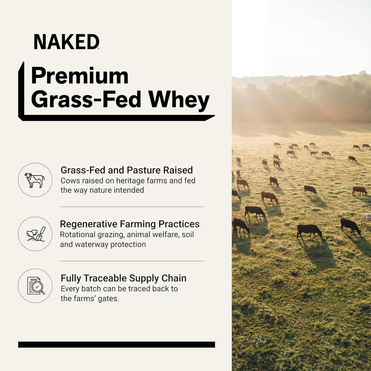 NAKED Whey 1Lb - Only 1 Ingredient, Grass Fed Whey Protein Powder, NSF Certified, Undenatured, No Gmos, No Soy, Gluten Free, Stimulate Growth, Enhance Recovery - 15 Servings