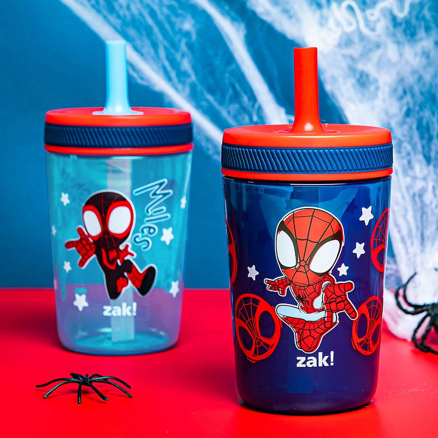Zak Designs Sesame Street Kelso Toddler Tumblers For Travel or At Home, 15oz 2-Pack Durable Plastic Sippy Cups With Leak-Proof Design is Perfect For Kids (Elmo and Cookie Monster)