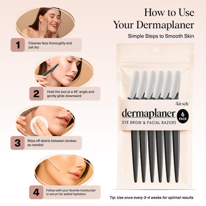Kitsch Dermaplane Razor for Women Face – Terracotta, 12 pcs | Face Razors for Women & Men, Eyebrow Razor & Face Shaver – Exfoliating Facial Razor & Dermaplaner as Tool for Smoother Skin