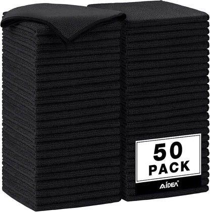 AIDEA Microfiber Cleaning Cloth-50PK, Microfiber Towels for Cars, 12×12" | Premium Wash Cloths, Dusting Cloth Cleaning Rags, Absorbent Towels for SUVs, House, Kitchen, Window, Cleaning Supplies