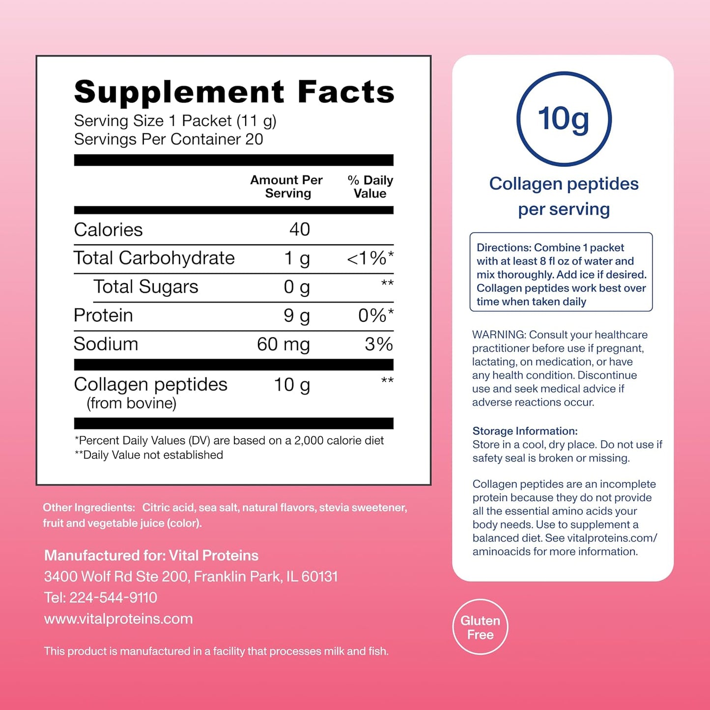 Vital Proteins Collagen Peptides Powder, Unflavored, 9.33oz | Grass-Fed Collagen Peptides, Supports Hair Skin & Nails, Bones & Joints, 13 Servings
