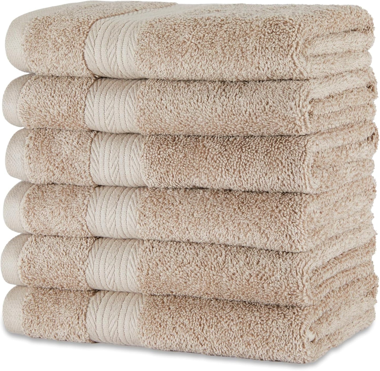Amazon Basics 6-Piece Oversized Fade-Resistant Towel Set, 100% Cotton, Highly Absorbent, Soft, Teal, 2 Bath Towels, 2 Hand Towels, 2 Washcloths