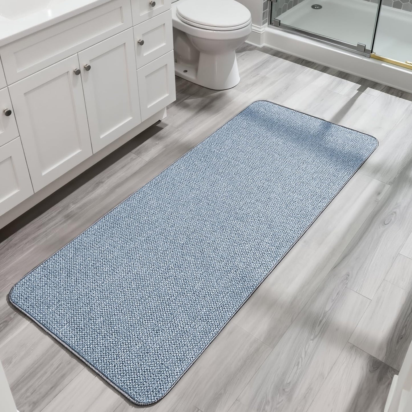Bosap Bath Mat,Ultra Thin Bathroom Runner Rugs,Large Bath Mats for Bathroom,Quick Dry,Non-Slip,Machine Washable,Low Pile,Bath Rug,Shower Outside,Sink,Home Decor Accessories.Purple,3'x5'(36x60inch)