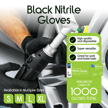 Inspire Black Nitrile Disposable Gloves | 4.5 Nitrile Disposable Safety Medical Cooking Cleaning Gloves