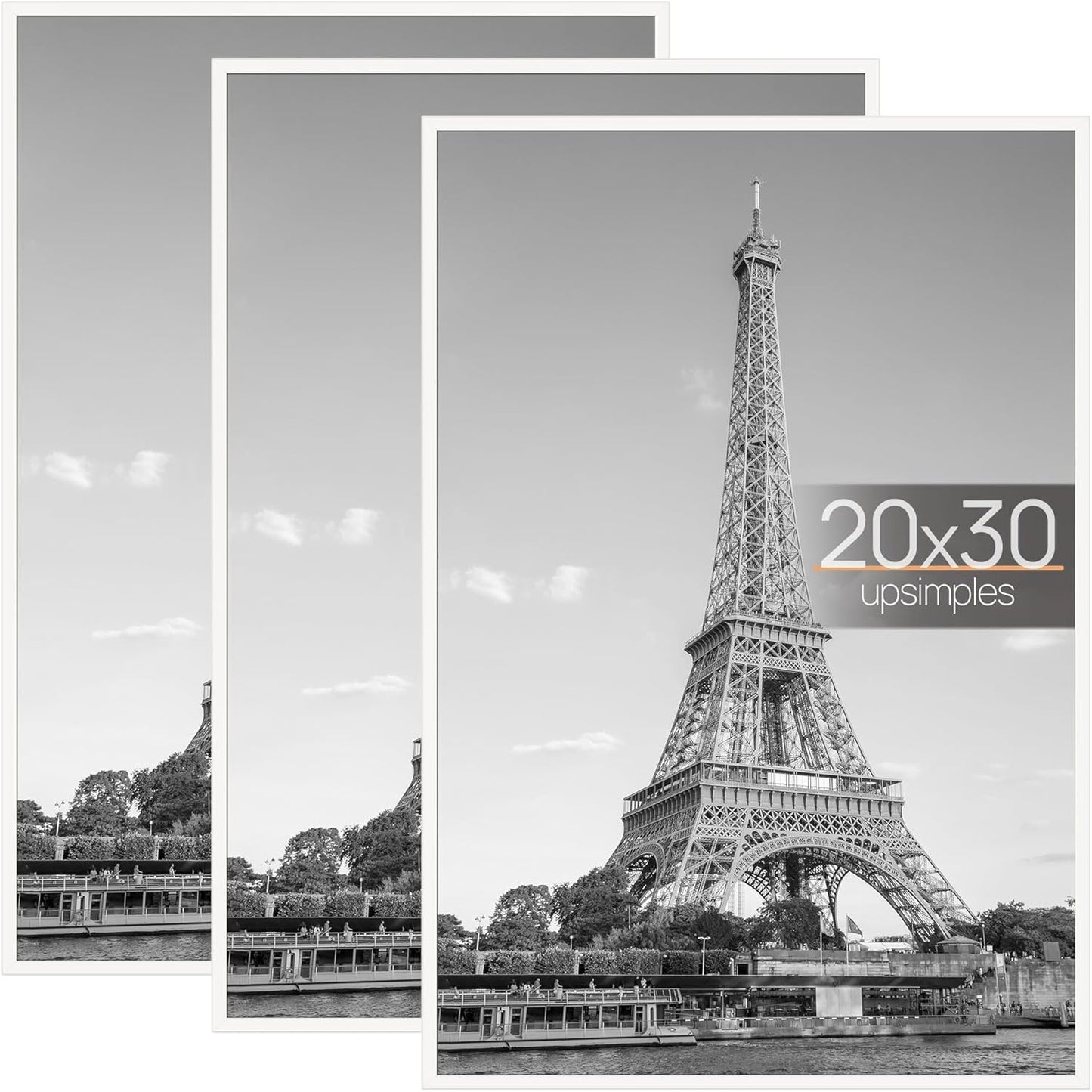 upsimples 12x16 Poster Frame, Easy Slide-In Assembly, Black, 3 Pack | Gallery Wall 12 x 16 Picture Frames Set for Family, Wedding, Christmas, Easy to Change Photos
