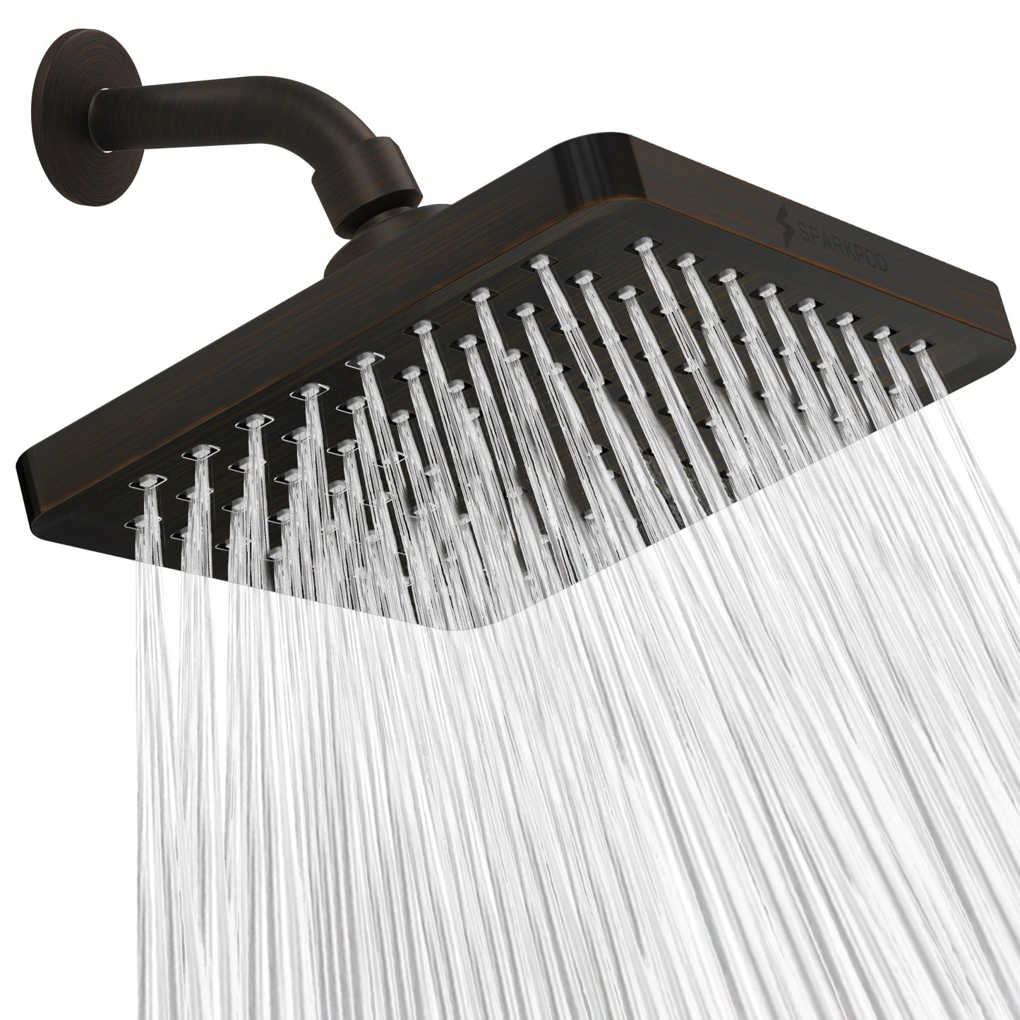 SparkPod Rain Shower Head, 6 Inch Round, Luxury Polished Chrome Finish | High Pressure Shower Heads, 90 Nozzles, Adjustable Showerhead, No Tools Needed, Universal Connection