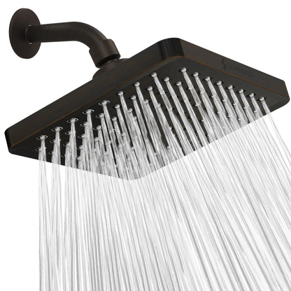 SparkPod Rain Shower Head, 6 Inch Round, Luxury Polished Chrome Finish | High Pressure Shower Heads, 90 Nozzles, Adjustable Showerhead, No Tools Needed, Universal Connection