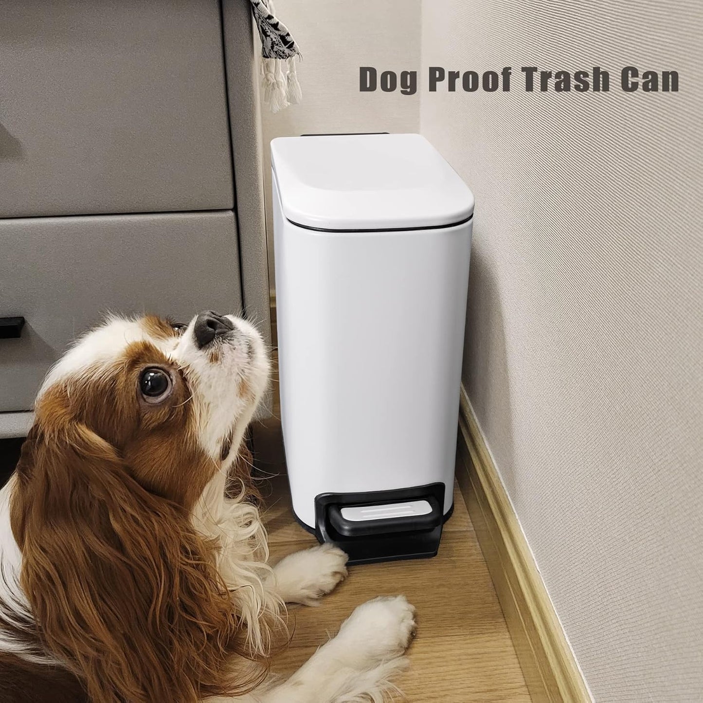 Cesun Small Bathroom Trash Can with Lid, 1.6 Gal, Soft Close, Sage Green | Step pedal soft close, Slim 5.9in fits narrow spaces, Stainless steel, Anti-fingerprint, Removable inner bucket, Odor seal
