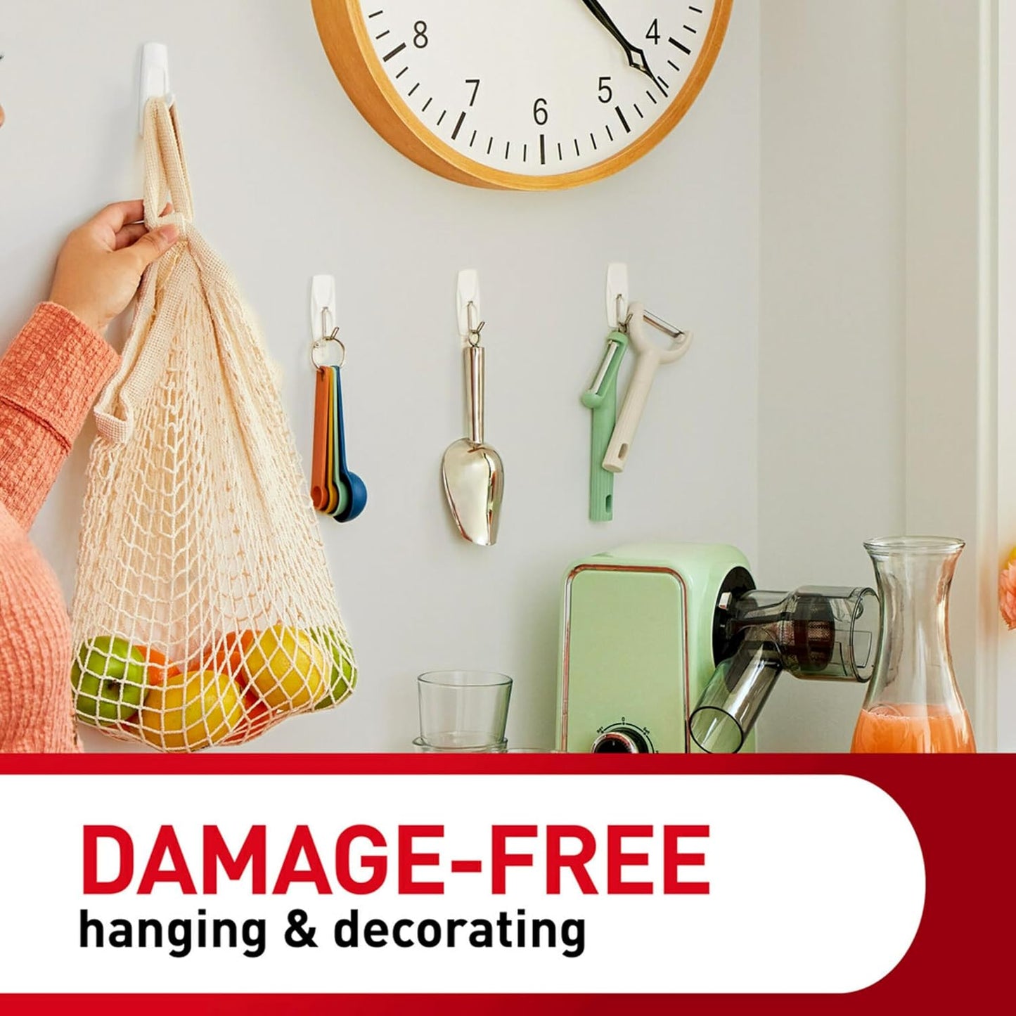 Command Large Utility Hooks, 7-Hooks, 12-Strips, Organize Damage-Free | Damage-Free Hanging Wall Hooks with Adhesive Strips, No Tools Adhesive Hooks for Hanging Decor, Holds up to 5 lb