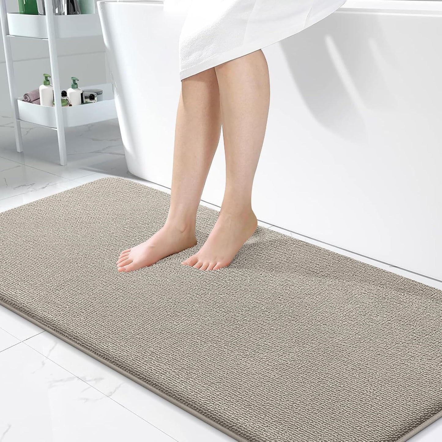 OLANLY Thick Memory Foam Bathroom Rugs 30x20, Soft Absorbent Bath Mat, Teal | Quick Dry Bath Rugs, Non-Slip Carpet, Machine Washable Mats for Bathroom Floor, Tub and Shower, Home Decor Accessories