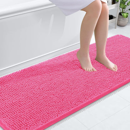 OLANLY Bathroom Rugs 30x20, Extra Soft Absorbent Chenille Bath Rugs | Grey, Quick-Drying Rubber Backing, Machine Washable Bath Mat for Bathroom Floor, Tub and Shower, Home Decor Accessories