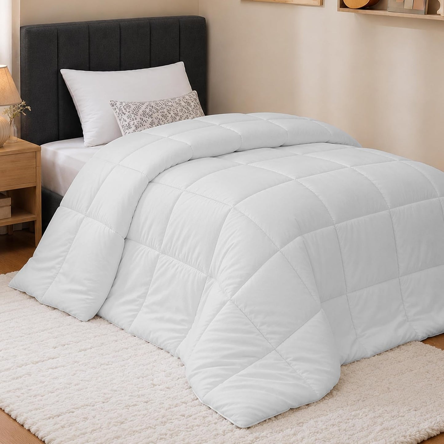 Utopia Bedding Queen Comforter 2 Pack, Duvet Insert, White, 88 x 88 Inches | Soft and Fluffy Down Alternative Bed Comforter, All Season, Breathable, Corner Tabs, Box Stitched, Durable, Machine Washable