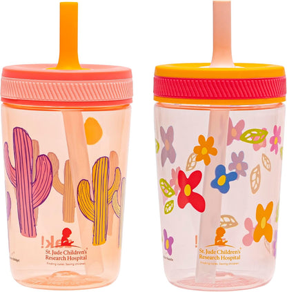 Zak Designs Sesame Street Kelso Toddler Tumblers For Travel or At Home, 15oz 2-Pack Durable Plastic Sippy Cups With Leak-Proof Design is Perfect For Kids (Elmo and Cookie Monster)