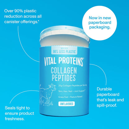 Vital Proteins Collagen Peptides Powder, Unflavored, 9.33oz | Grass-Fed Collagen Peptides, Supports Hair Skin & Nails, Bones & Joints, 13 Servings