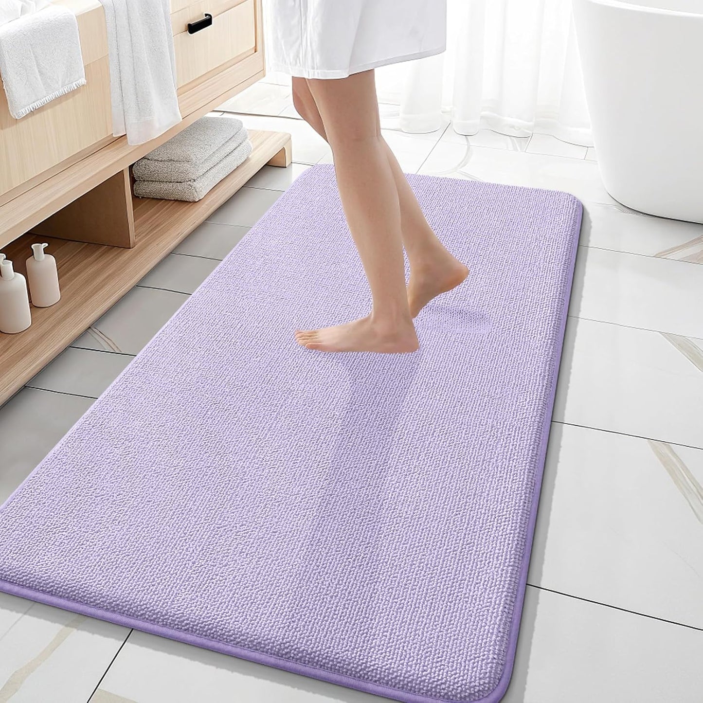 OLANLY Thick Memory Foam Bathroom Rugs 30x20, Soft Absorbent Bath Mat, Teal | Quick Dry Bath Rugs, Non-Slip Carpet, Machine Washable Mats for Bathroom Floor, Tub and Shower, Home Decor Accessories