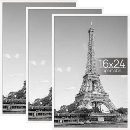 upsimples 12x16 Poster Frame, Easy Slide-In Assembly, Black, 3 Pack | Gallery Wall 12 x 16 Picture Frames Set for Family, Wedding, Christmas, Easy to Change Photos