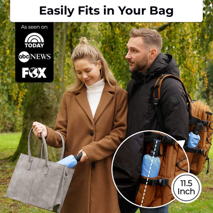 Strongest Windproof Travel Umbrella (Compact, 100MPH Wind-Tested), Light, Portable, One-Handed Use, Automatic Folding Rain Umbrella, Durable, Premium Grip, Fits Car & Backpack