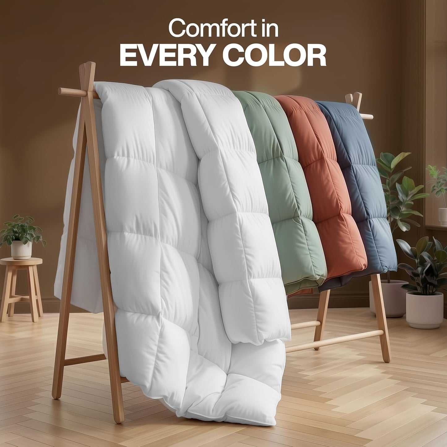 Utopia Bedding Queen Comforter 2 Pack, Duvet Insert, White, 88 x 88 Inches | Soft and Fluffy Down Alternative Bed Comforter, All Season, Breathable, Corner Tabs, Box Stitched, Durable, Machine Washable