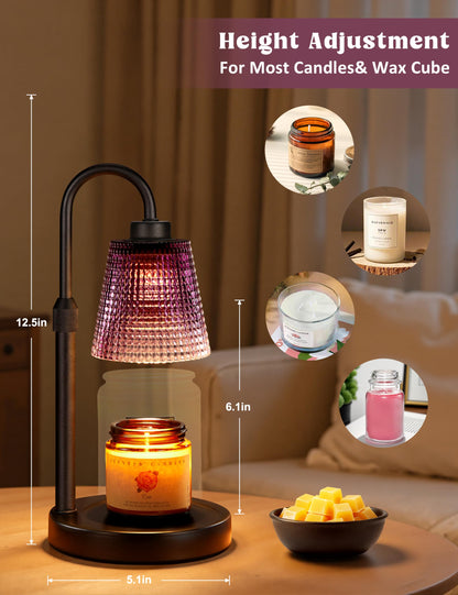 Candle Warmer Lamp with Timer Home Decor Birthday Gifts for Women | Dimmable Candle Warmer for Jar Candles, Height Adjustable Wax Melts Warmer,Room Decor House Warming Gifts New