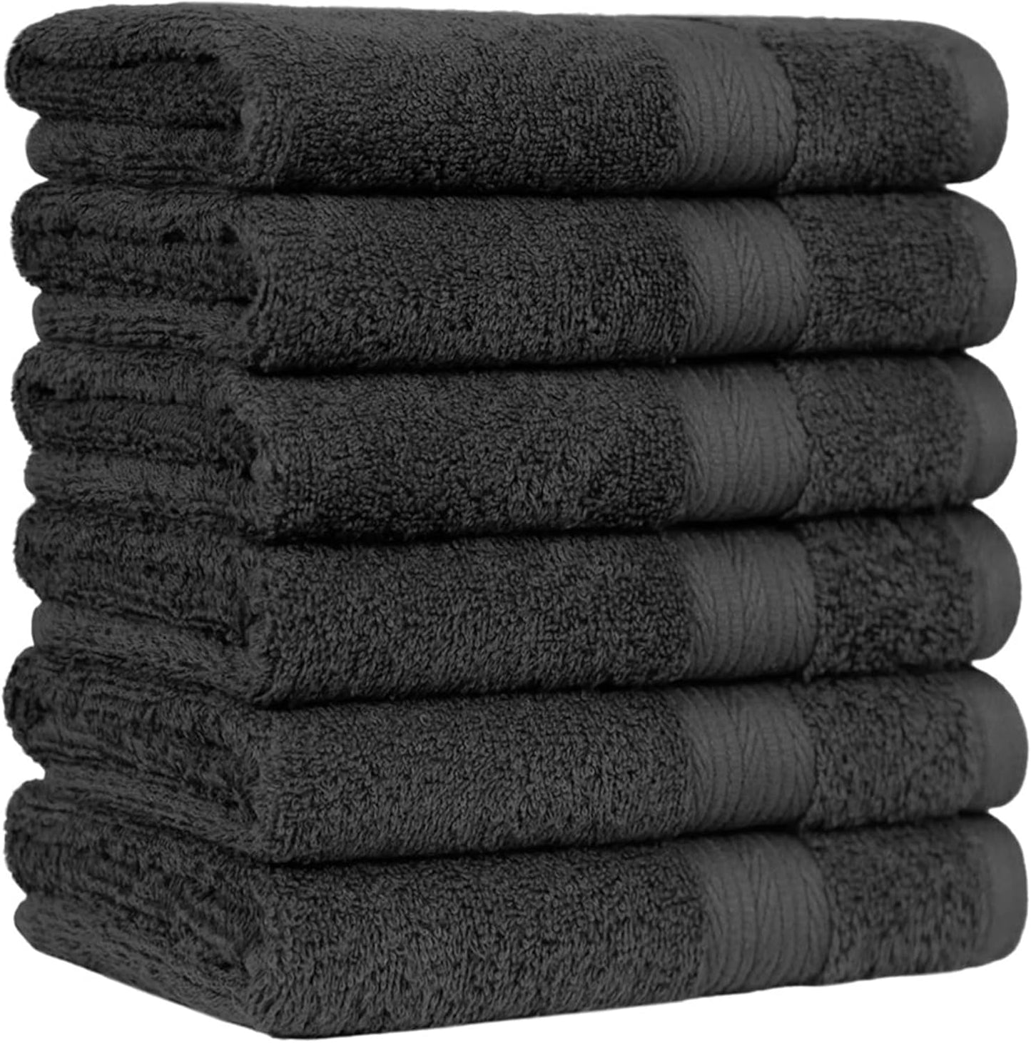 Amazon Basics 6-Piece Oversized Fade-Resistant Towel Set, 100% Cotton, Highly Absorbent, Soft, Teal, 2 Bath Towels, 2 Hand Towels, 2 Washcloths