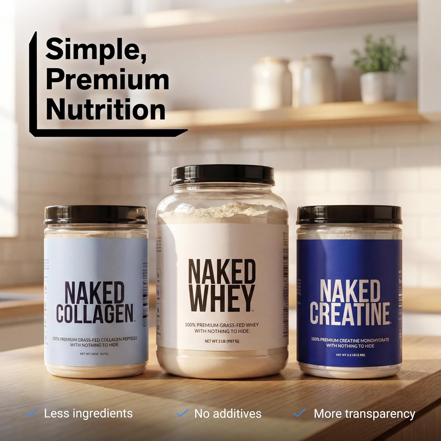 NAKED Whey 1Lb - Only 1 Ingredient, Grass Fed Whey Protein Powder, NSF Certified, Undenatured, No Gmos, No Soy, Gluten Free, Stimulate Growth, Enhance Recovery - 15 Servings