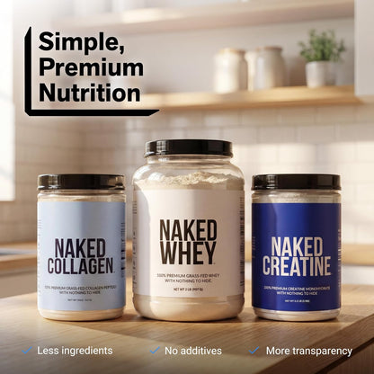 NAKED Whey 1Lb - Only 1 Ingredient, Grass Fed Whey Protein Powder, NSF Certified, Undenatured, No Gmos, No Soy, Gluten Free, Stimulate Growth, Enhance Recovery - 15 Servings