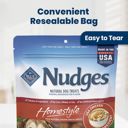 Blue Buffalo Nudges Homestyle Chicken Dog Treats, 16 oz | Real Chicken First, with Peas & Carrots, Made in the USA, No Corn, Wheat, or Soy