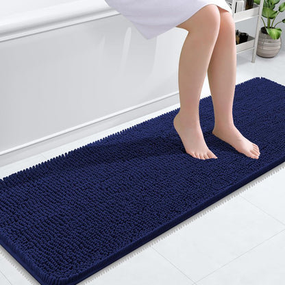 OLANLY Bathroom Rugs 30x20, Extra Soft Absorbent Chenille Bath Rugs | Grey, Quick-Drying Rubber Backing, Machine Washable Bath Mat for Bathroom Floor, Tub and Shower, Home Decor Accessories