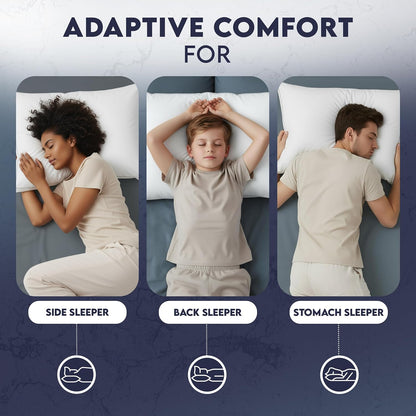 Utopia Bedding Gusset Bed Pillow, Hotel Pillows Queen Size Set of 2, White | Cotton Blended Down alternative pillows for sleeping, soft fluffy cooling comfort for Back, side & stomach sleepers, 2 pack