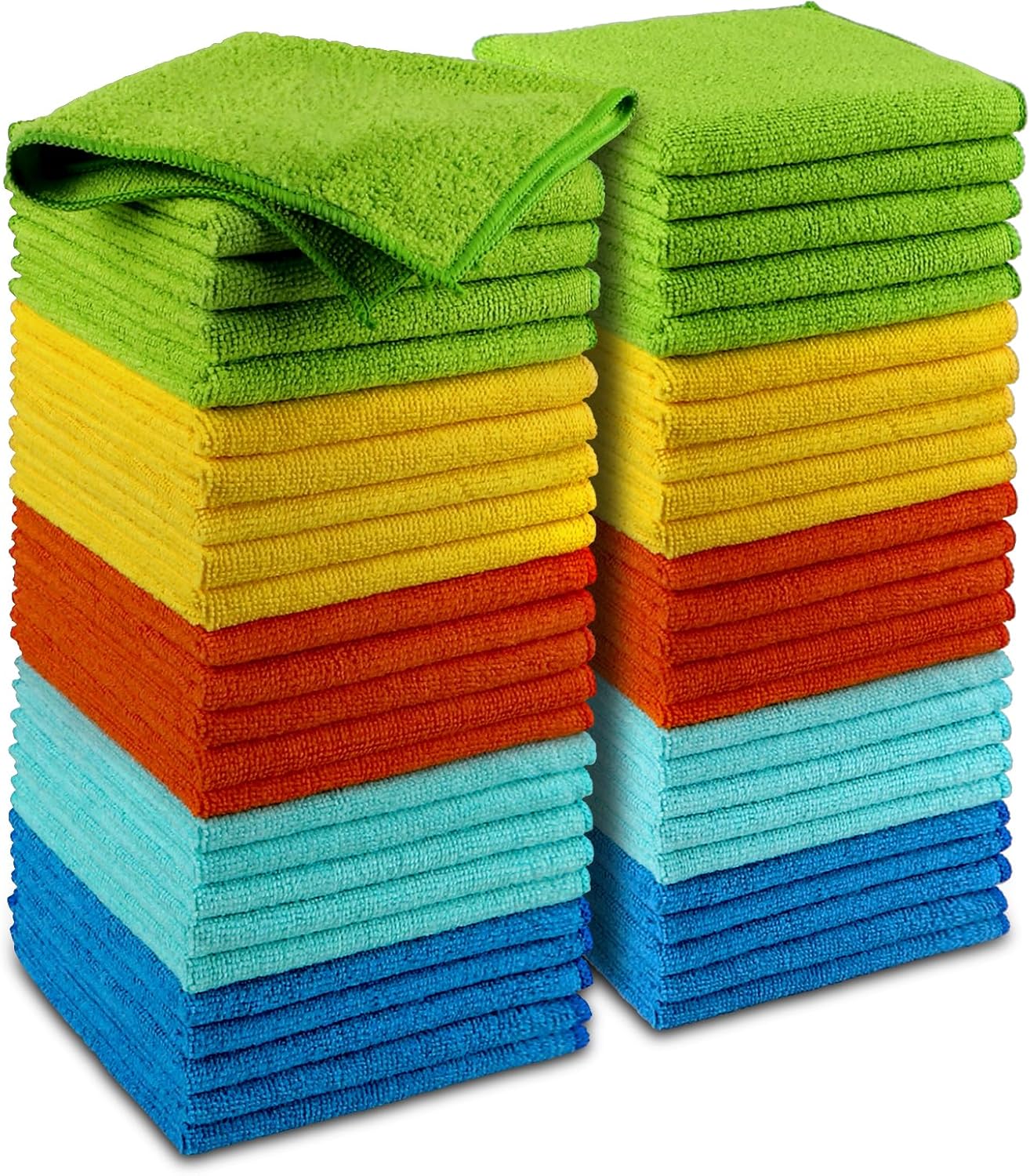 AIDEA Microfiber Cleaning Cloth-50PK, Microfiber Towels for Cars, 12×12" | Premium Wash Cloths, Dusting Cloth Cleaning Rags, Absorbent Towels for SUVs, House, Kitchen, Window, Cleaning Supplies